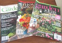 Group shot of three gardening magazines