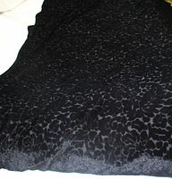 Close-up of black velvet jacquard pattern