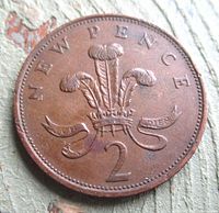 Reverse with Prince of Wales feathers and denomination