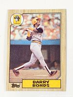 Front of 1987 Topps Barry Bonds rookie card