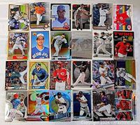 All 24 baseball cards laid out 4×6