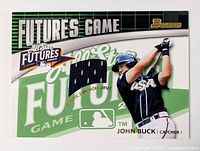 Full front view of card showing player image, Futures Game branding and fabric swatch