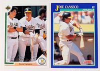 Front views of both Canseco brothers cards
