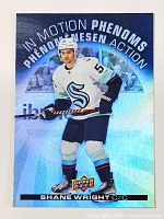 Front of Shane Wright In Motion Phenoms foil hockey card