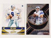 Front view showing both Tony Romo cards (Absolute base and Select Hidden Talents).