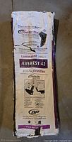 Front of original BP Weather-Tite Everest 42 wrapper on partial bundle