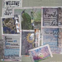 Group of eight sealed diamond painting canvases with drill packets