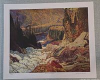 Front view of entire unframed reproduction print showing artwork, white border, title and artist