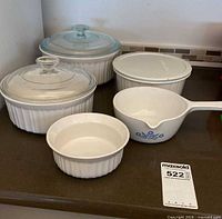 Group view showing all CorningWare pieces and lids