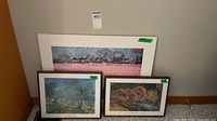 Overall view of three Van Gogh prints—one mounted poster and two framed prints