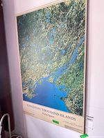 Full view of Kingston/Thousand Islands satellite poster on wall