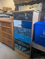 Angled view with surrounding furniture to show depth and side finish