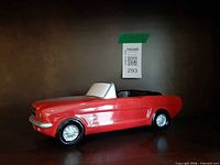 Left-front view of ceramic 1965 Mustang convertible planter