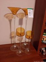 Front view of complete set showing two height variations