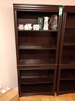 Front view of Sauder Palladia espresso bookcase