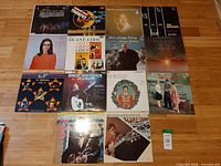 Full layout of 15 record sleeves