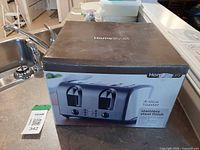 Boxed Home Styles 4-slice toaster on countertop