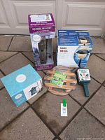 Group shot of all boxed garden items on pavers