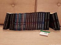 Full row of paperback novels on a couch