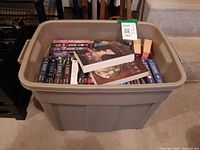 Top view of tote showing numerous V.C. Andrews paperbacks
