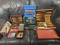 Full group shot showing most games and cases