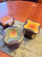 Group shot of all three sculptured candles