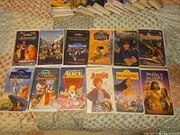 All 12 VHS tapes displayed in two rows