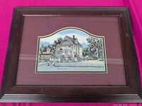 Front view showing print, mat and frame