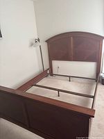 Queen sleigh bed frame assembled minus mattress