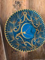 Top view of sombrero showing gold embroidery and sequins