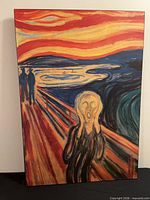 Front view of full The Scream print on board