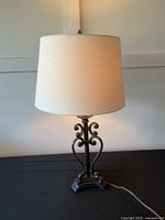Lamp assembled with shade lit