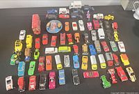 overhead view of all 74 vehicles arranged on surface