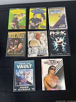 Front view of all eight DVD cases