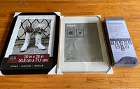 All three frames side by side: Studio Décor 20x28, IKEA Ribba 19.75x27.5, boxed Ragnborg Our Family set