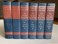 Front view of all six volumes showing spines and titles