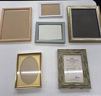 Front view of all six frames showing sizes and finishes