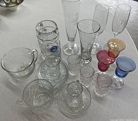 Group view of all assorted glassware pieces