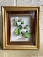 Front view of framed trillium shadowbox