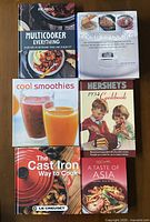 Front covers of all six cookbooks