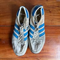 Top view of both shoes showing uppers, laces and overall condition