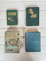 Four books laid out showing front covers