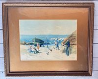 Full view of framed watercolour painting