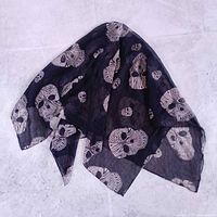 Scarf draped to show translucency and overall colour