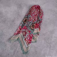 Full view of folded multicolour floral scarf