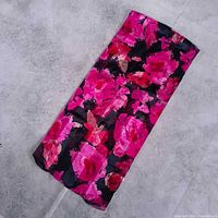 Full view of the scarf laid flat showing overall pattern and size