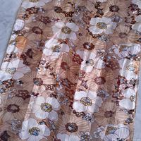 Full view of entire floral scarf showing dimensions and pattern