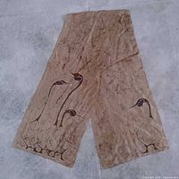 Full view of scarf showing length and bird design