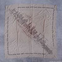 Full view of square scarf showing overall design and dimensions