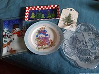 Group shot showing all five holiday serving pieces